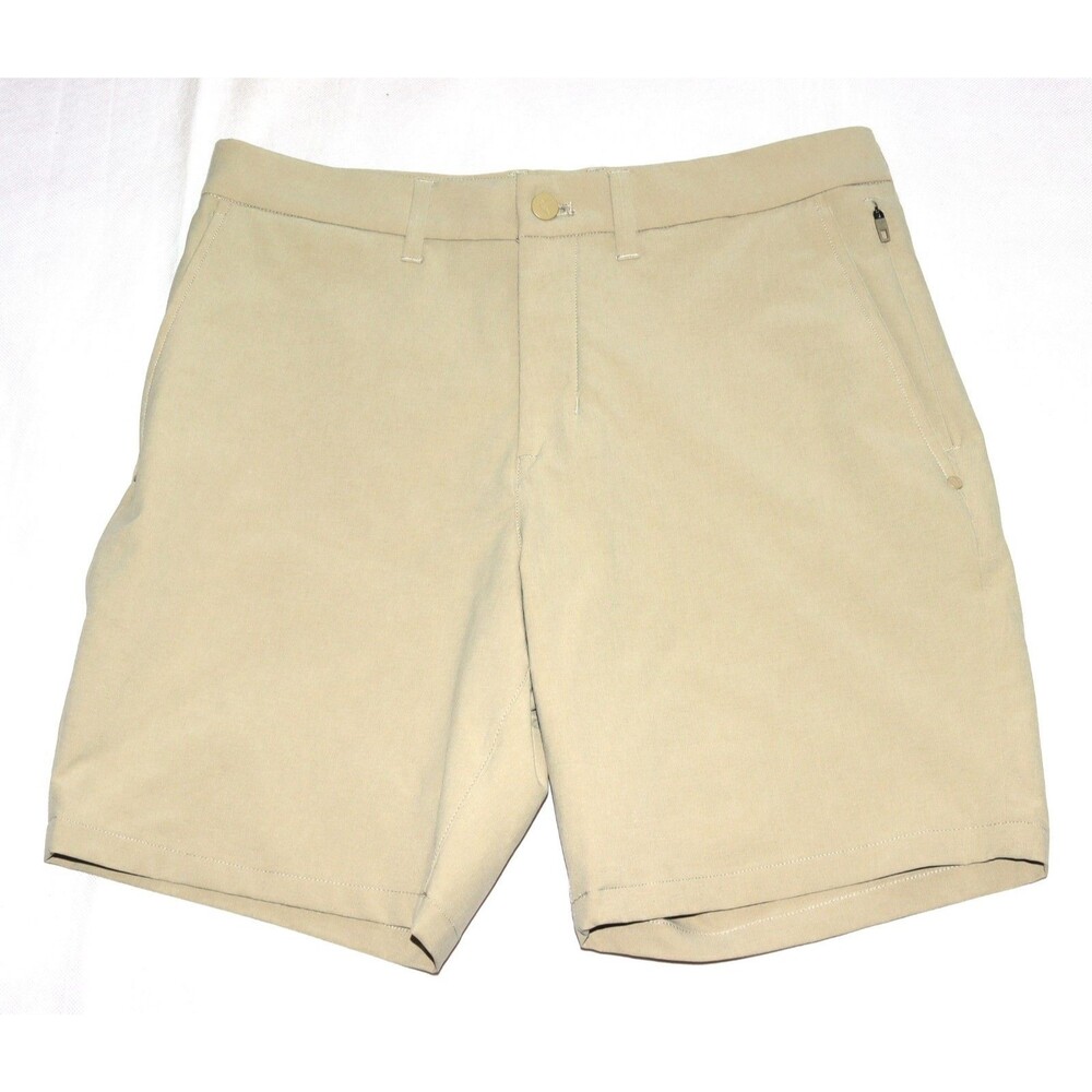 Birddogs Men's Chino Belted Flat Front Beige Shorts With Liner Size 30 7” Inseam